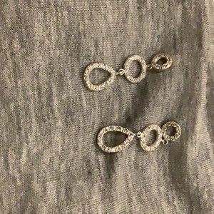 Paveé rhinestones circle drop Earrings